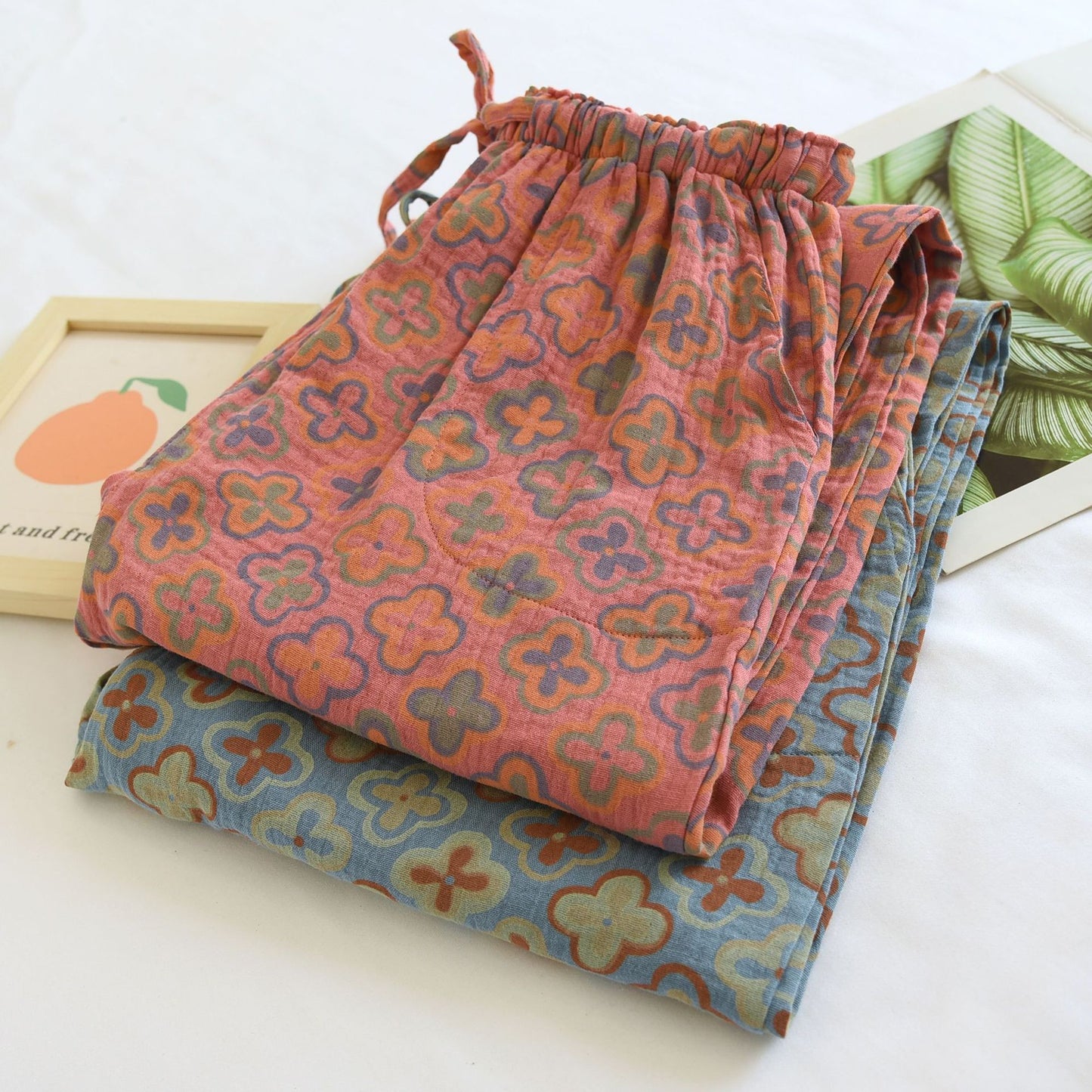 Spring And Autumn New Double-layer Cotton Yarn Home Pants