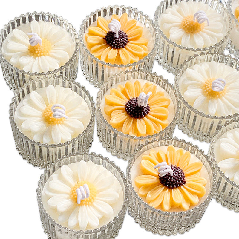 High-end Glass Aromatherapy Candle Flower Shape
