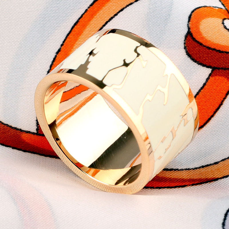 Titanium Steel Ring Scarf Buckle Ornament Enamel
