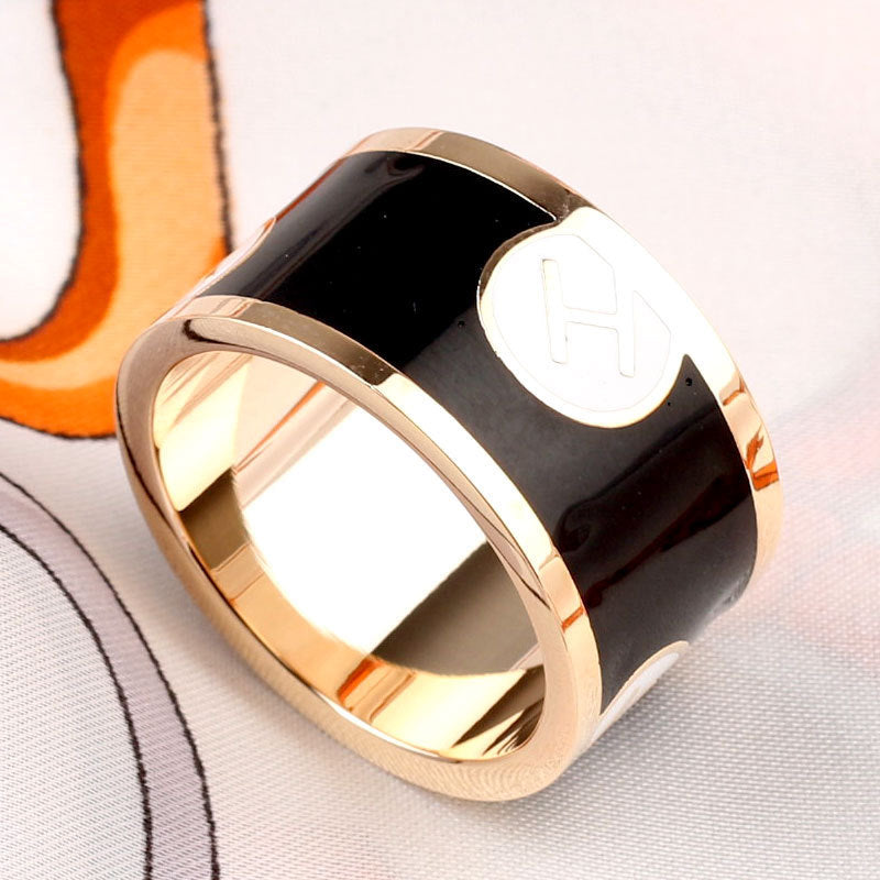 Titanium Steel Ring Scarf Buckle Ornament Enamel