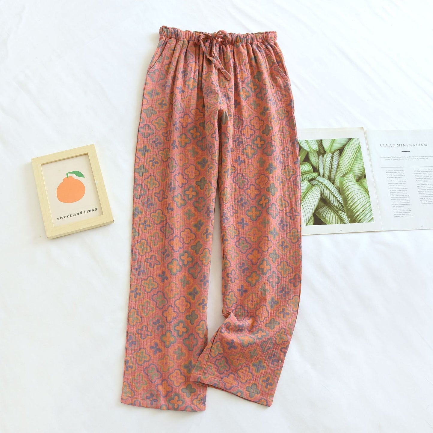 Spring And Autumn New Double-layer Cotton Yarn Home Pants