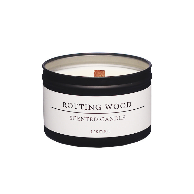 Smokeless Plant Soy Wax Aromatherapy Candle Black Tinplate Can Romantic Valentine's Day Gift