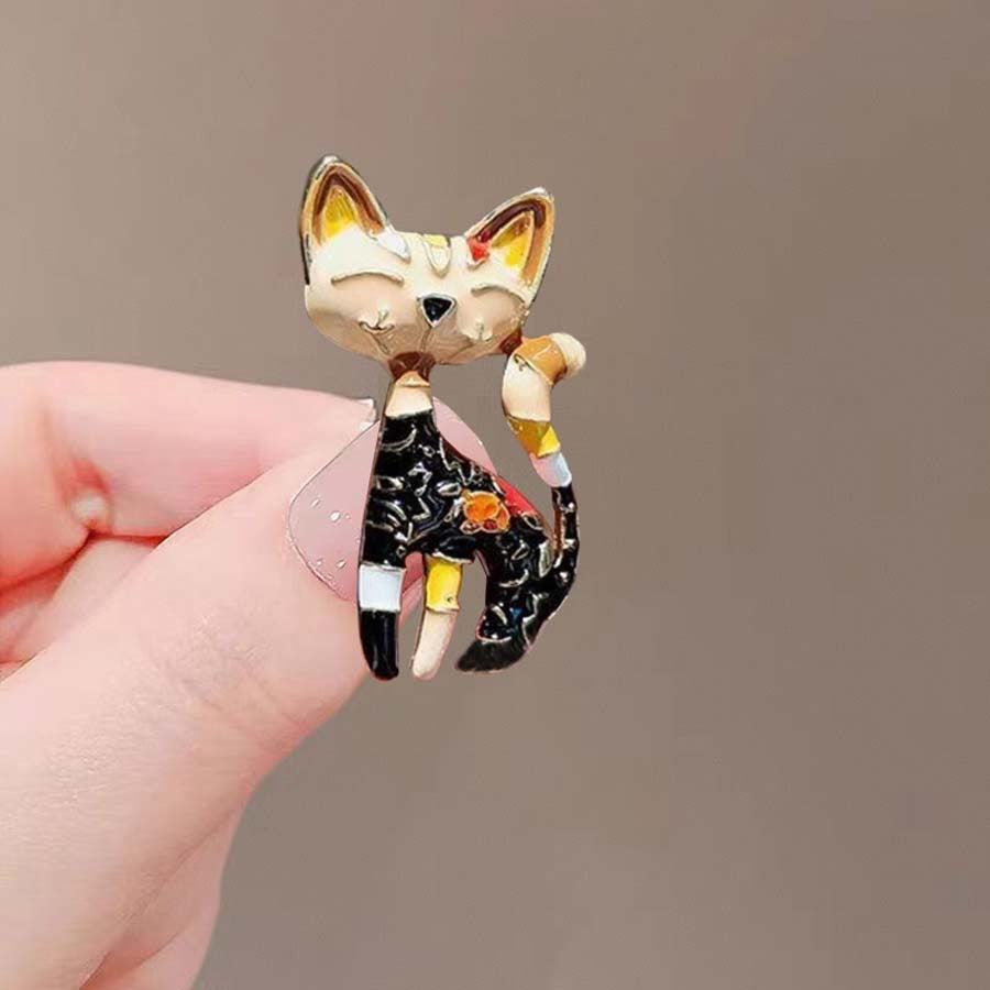 Retro Black Kitten Brooch High-grade Niche Pin