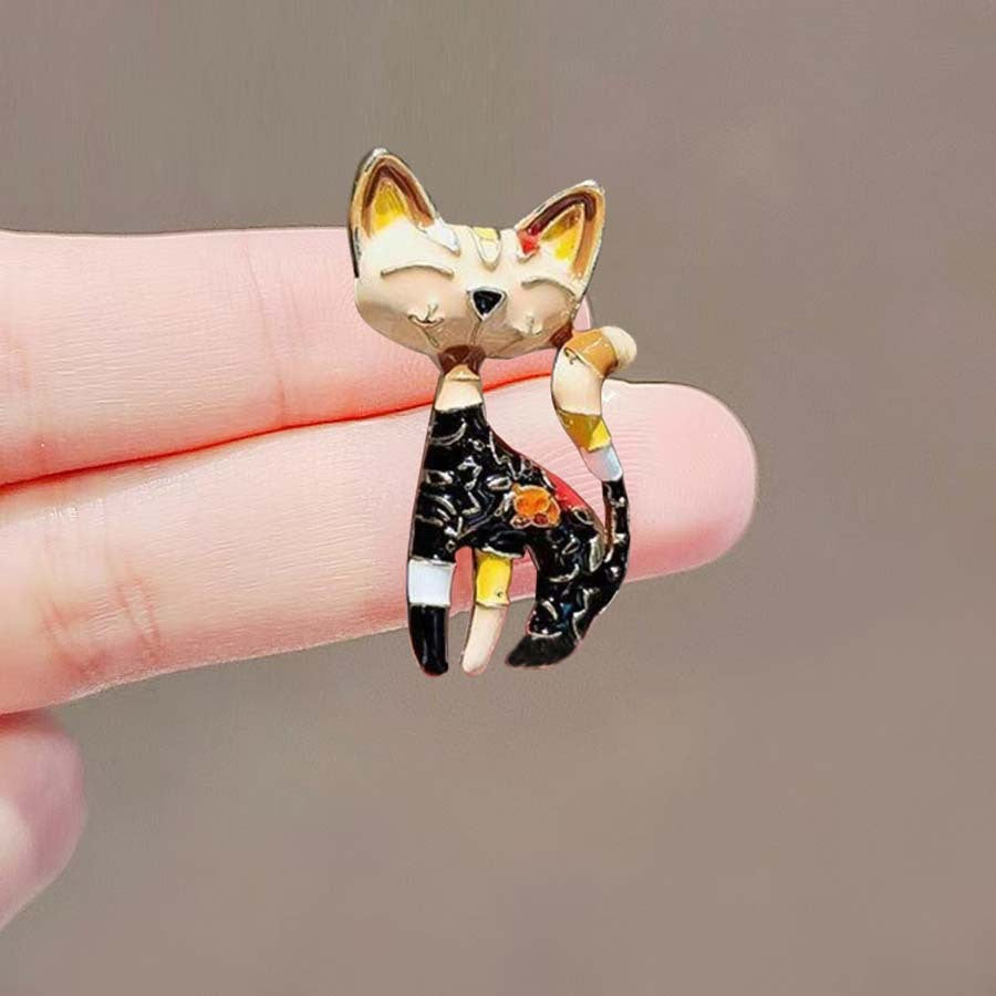 Retro Black Kitten Brooch High-grade Niche Pin