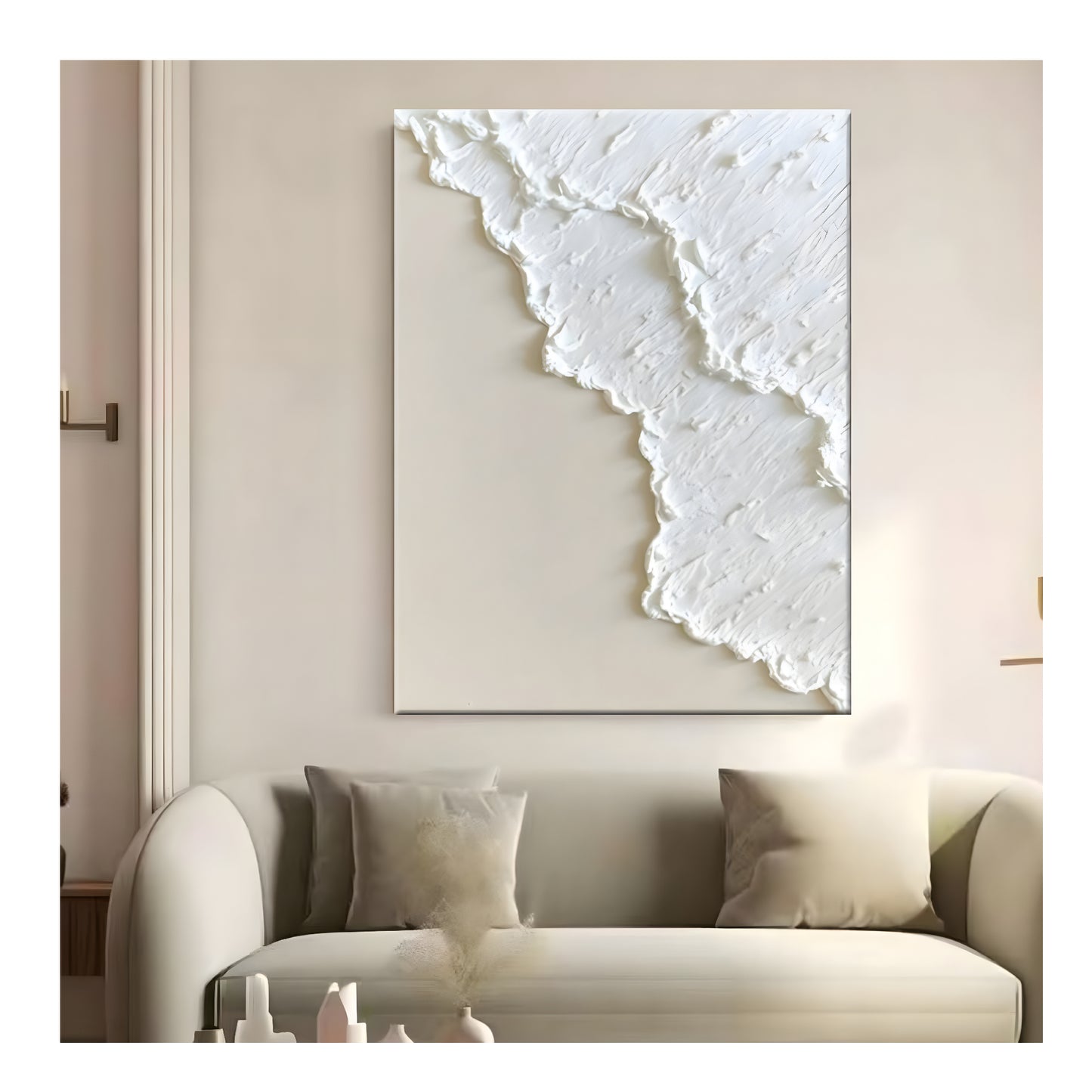 Hand Painted Three-dimensional Niche White - oil