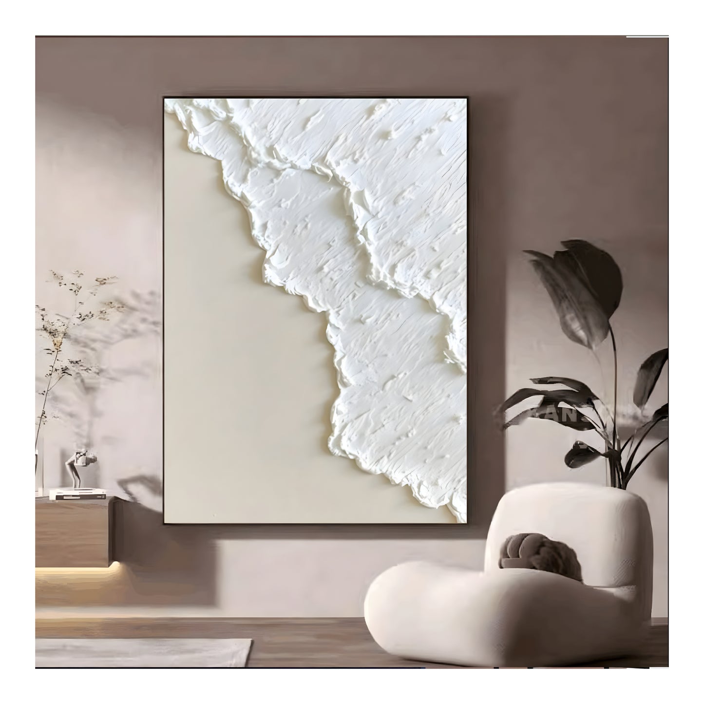 Hand Painted Three-dimensional Niche White - oil