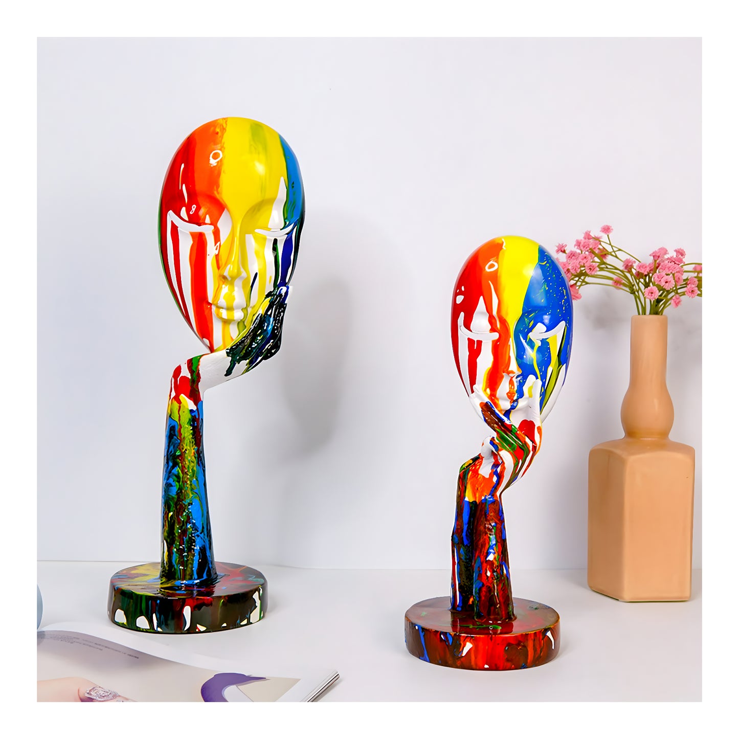 Nordic Creative Resin Craft Abstract Face Mask Home Decoration