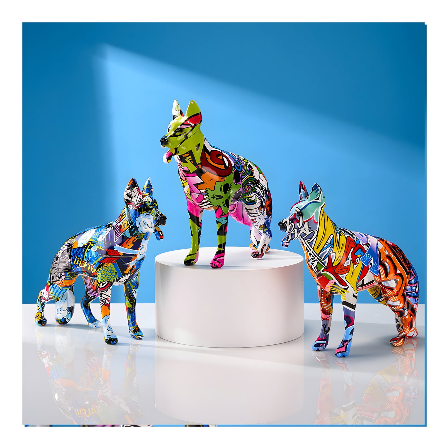 Color Plating German Shepherd Resin Craft Ornament