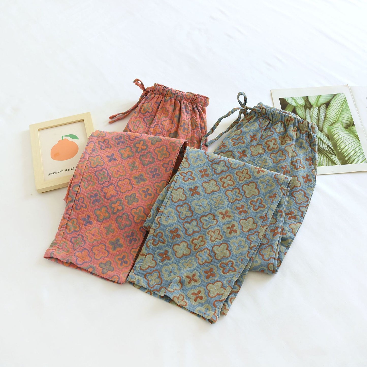 Spring And Autumn New Double-layer Cotton Yarn Home Pants
