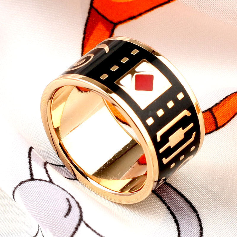 Titanium Steel Ring Scarf Buckle Ornament Enamel