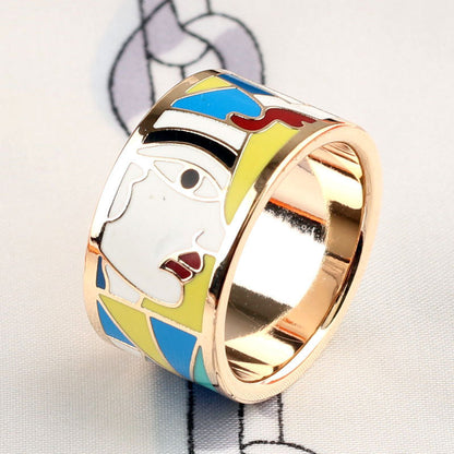 Titanium Steel Ring Scarf Buckle Ornament Enamel