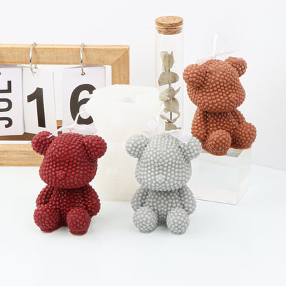 Three-dimensional Beaded Bear Rabbit Candle Silicone Mold