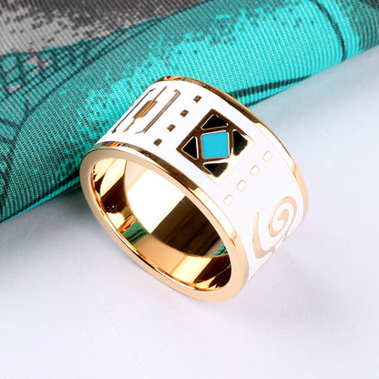 Titanium Steel Ring Scarf Buckle Ornament Enamel