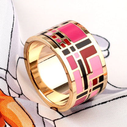 Titanium Steel Ring Scarf Buckle Ornament Enamel